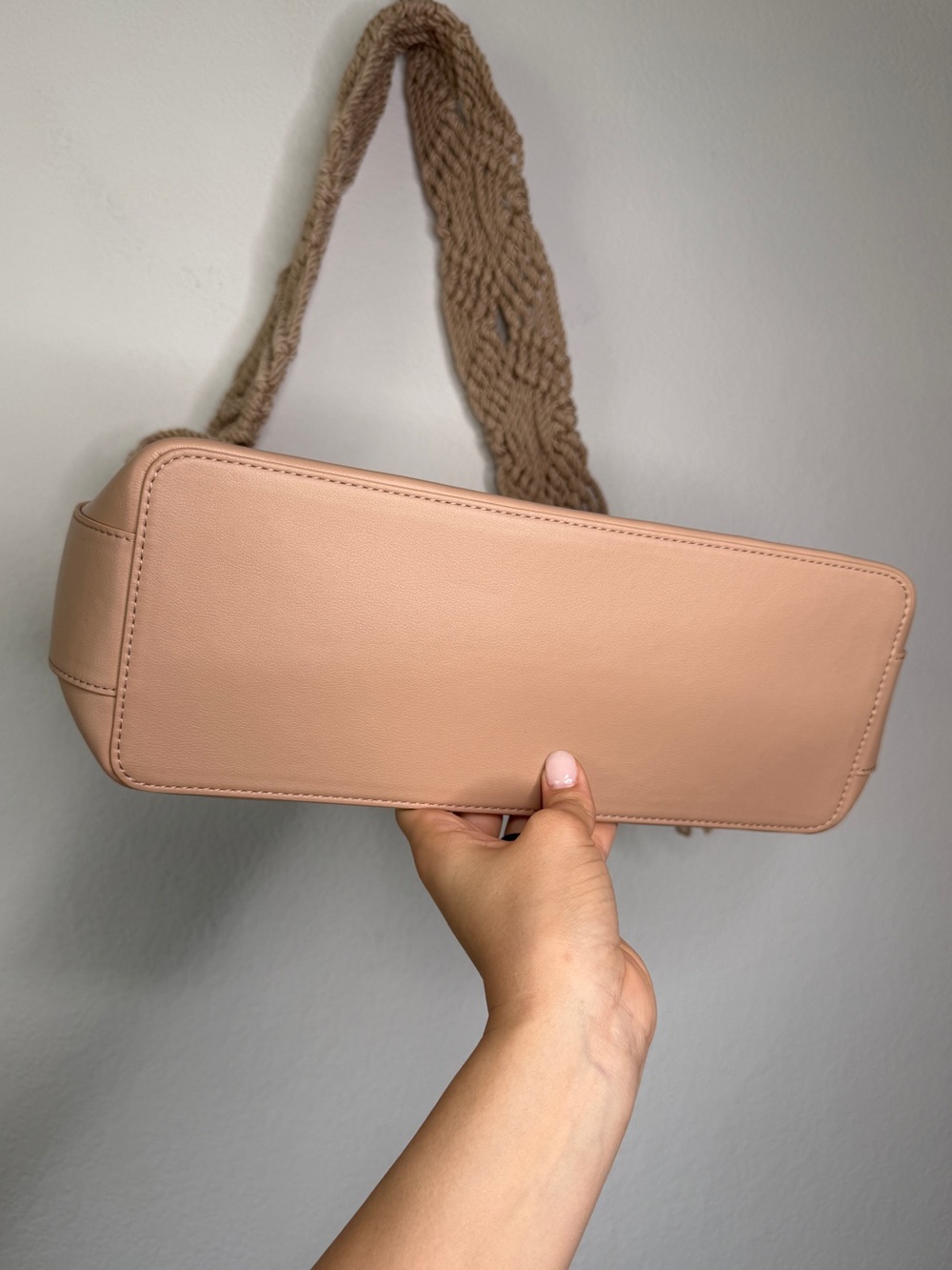 Jonathan Simkhai Shoulder Bag Britt Macrame Strap Blush Beige Gold Hardware - Picture 5 of 15